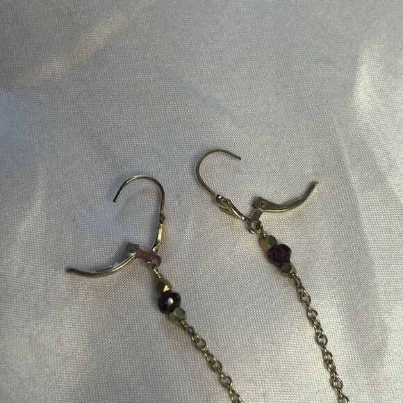 Vintage 1/20 14K Goldfilled & Turquoise Glass Statement Dangle Earrings - Picture 9 of 9